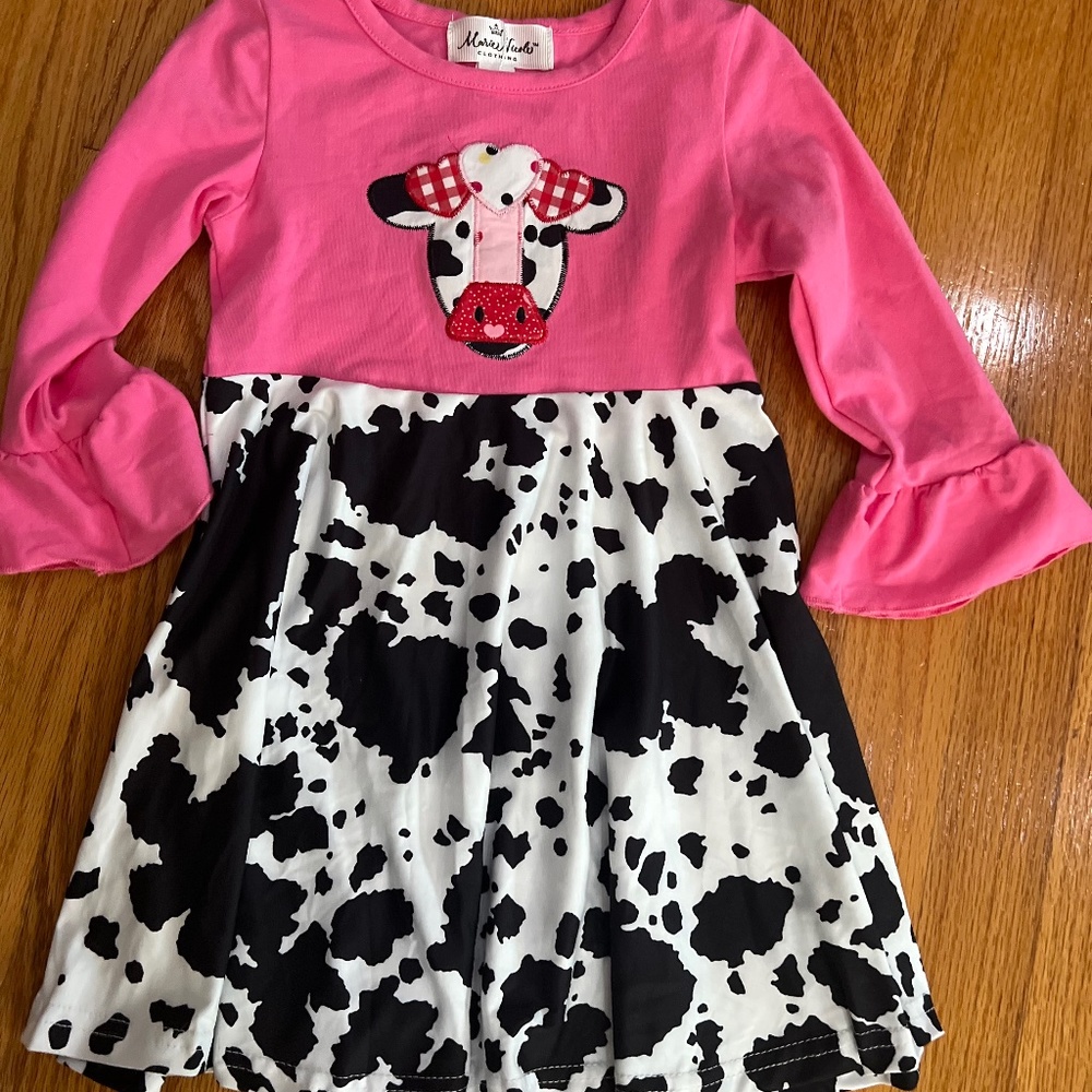 Cow print valentines dress